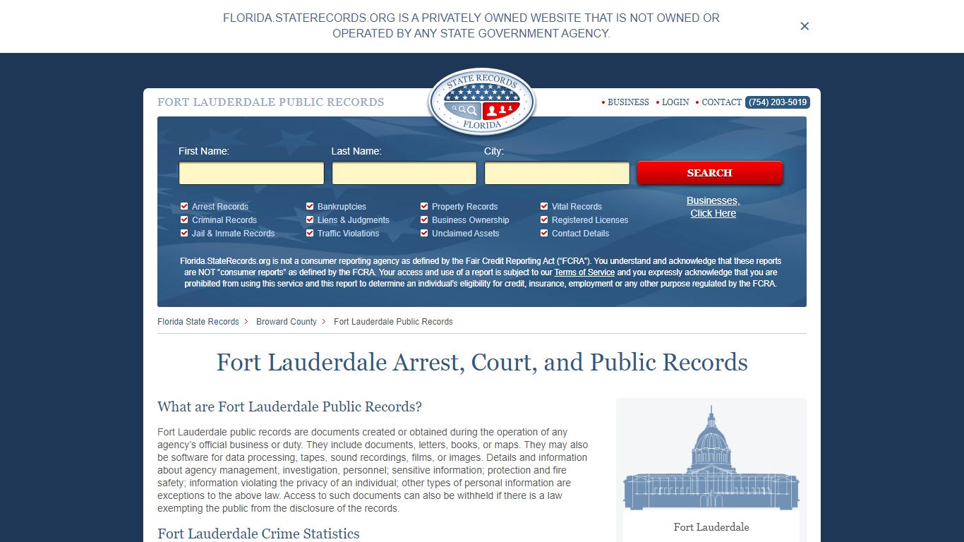 Fort Lauderdale Arrest, Court, and Public Records