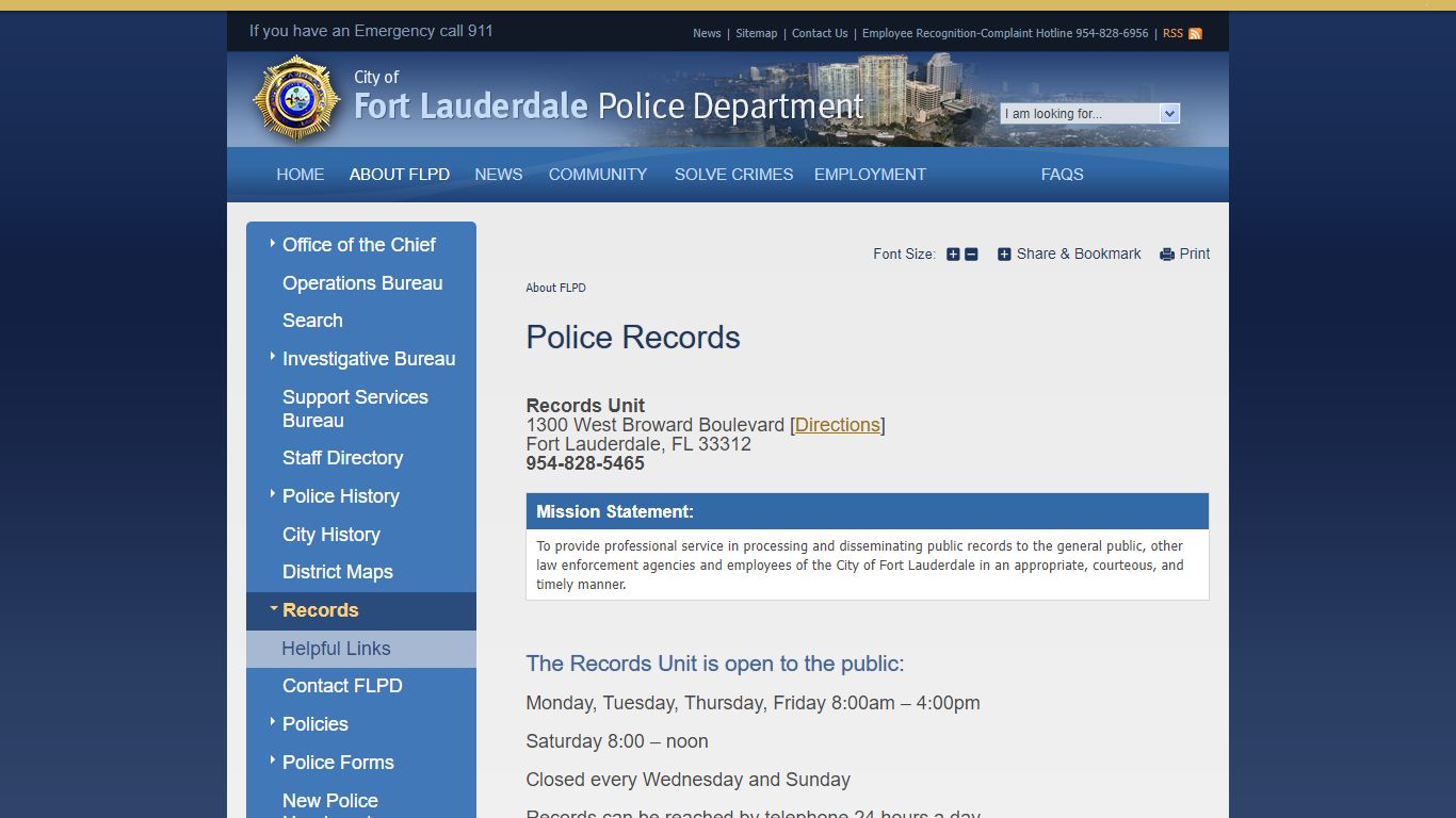 Police Records | Fort Lauderdale Police Department - FLPD